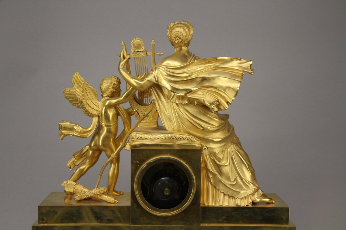 Grande Pendule De Sappho Et Cupidon-photo-3