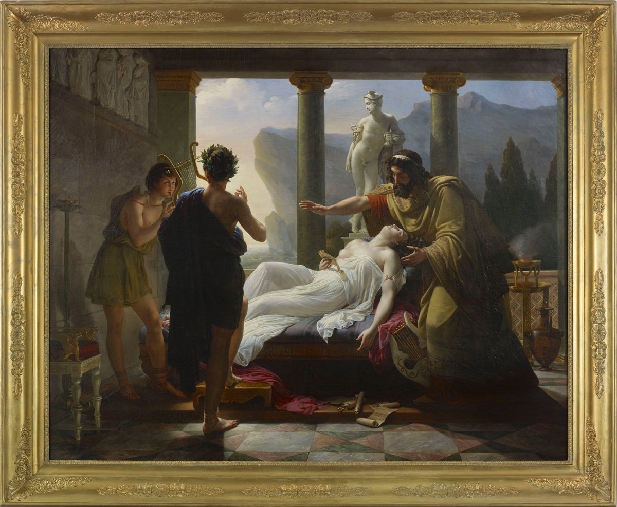 Grande Pendule De Sappho Et Cupidon-photo-5