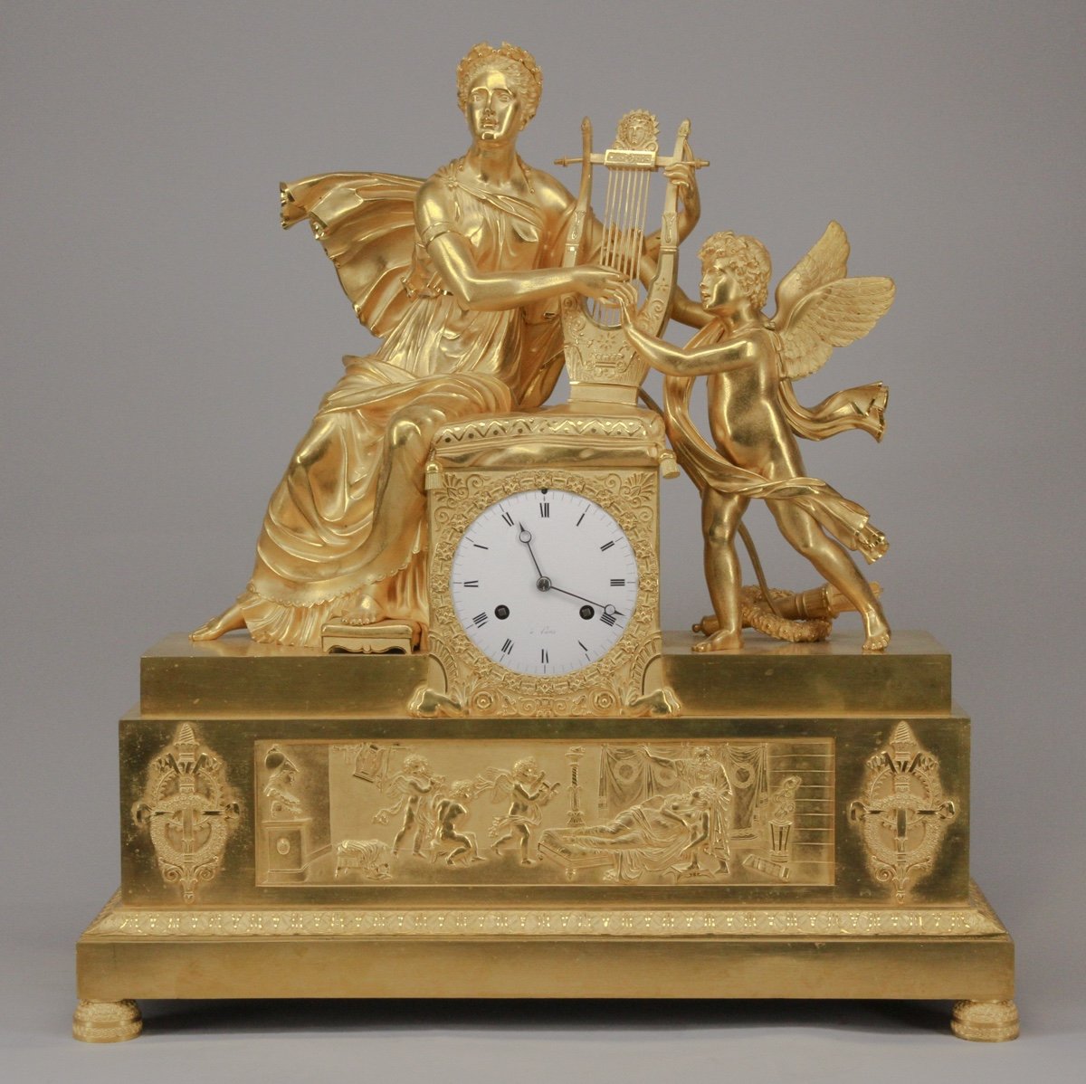 Grande Pendule De Sappho Et Cupidon