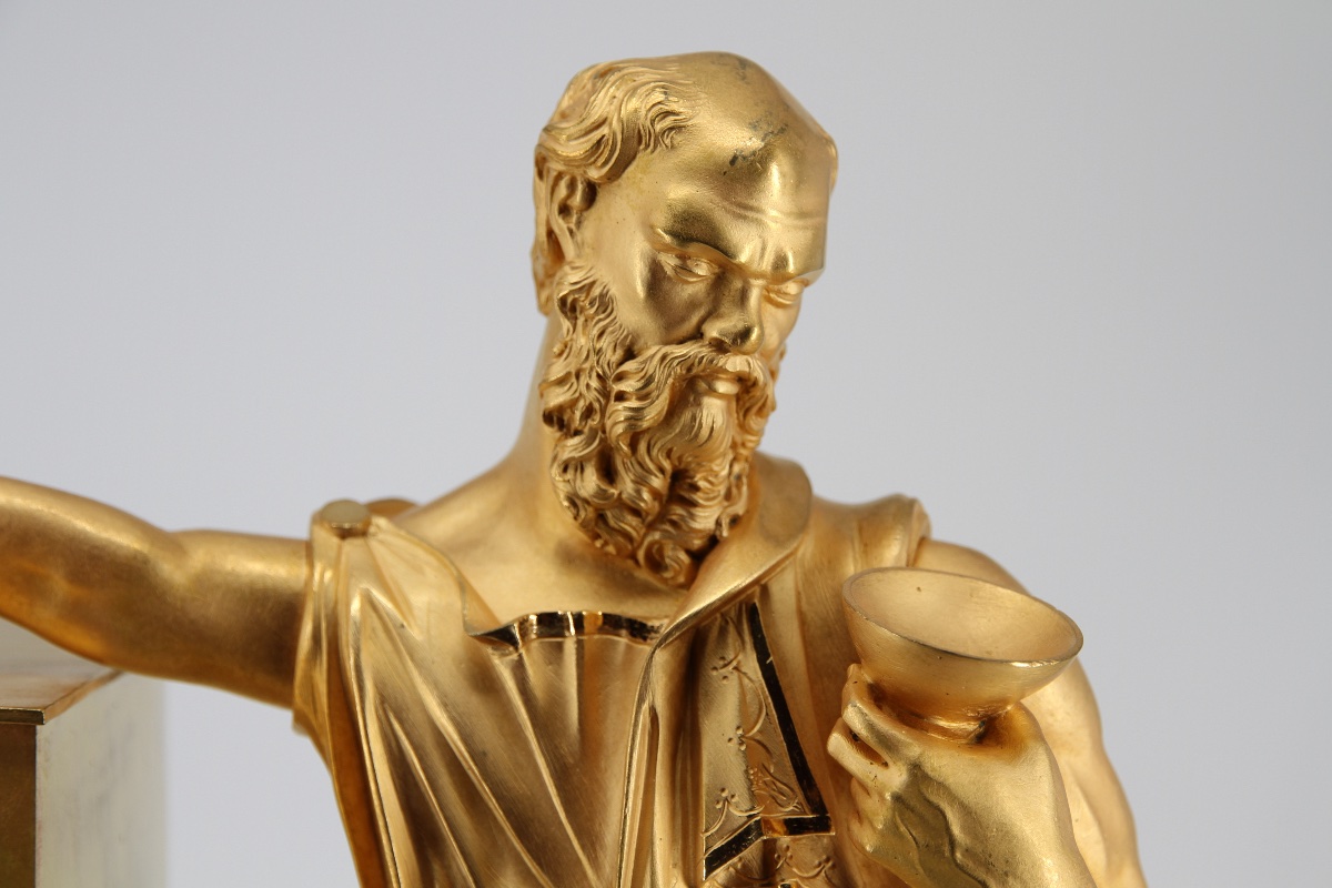 pendule philosophe Socrates avec coupe empoisonnée 1819-photo-1