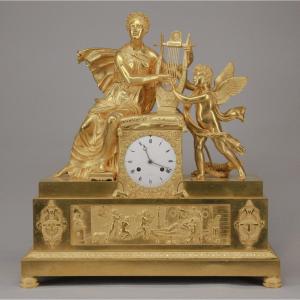 Large Sappho And Cupid Clock